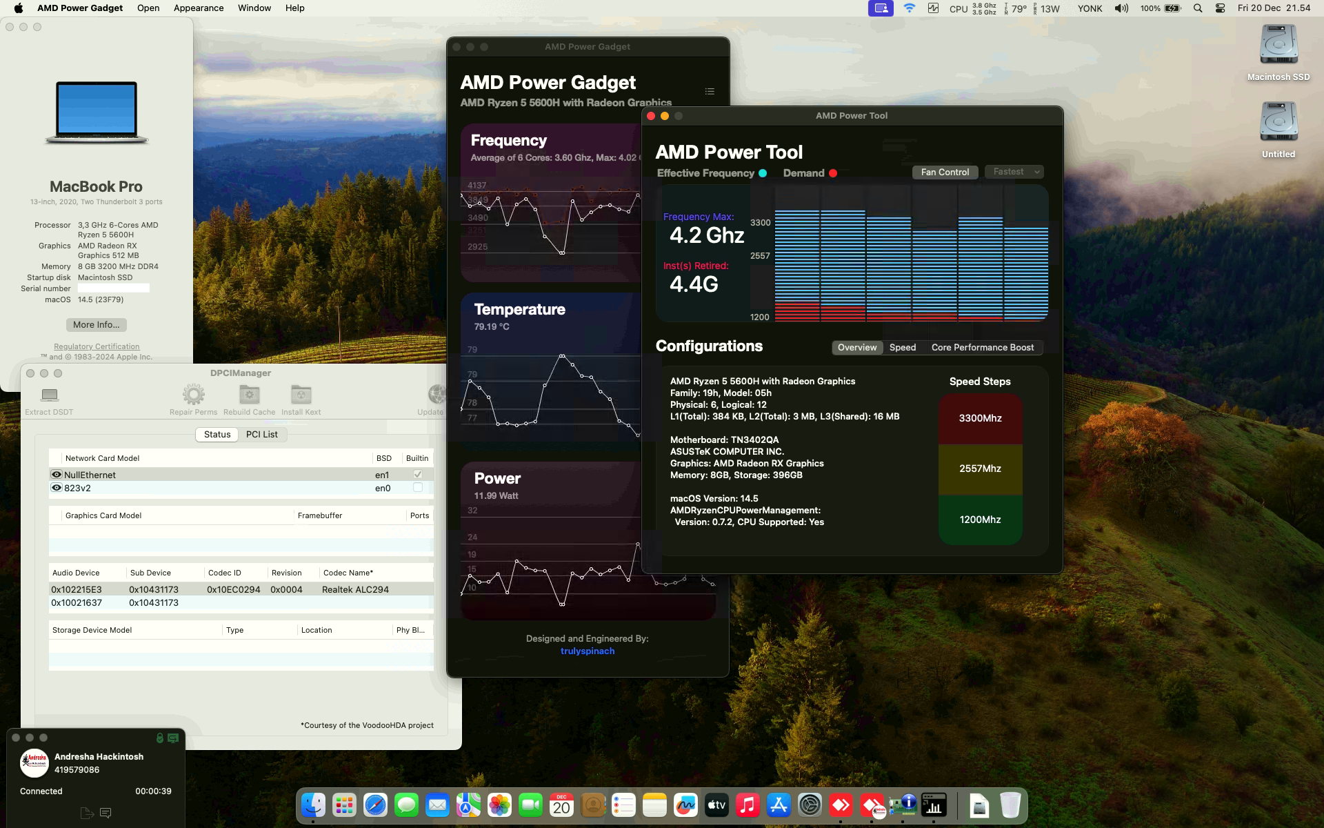 Success Hackintosh macOS Sonoma 14.5 Build 23F79 in Asus VivoBook S 14 Flip TN3402Q